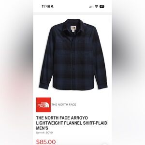 The North Face Men's Blue Plaid Casual Button Down Shirt
